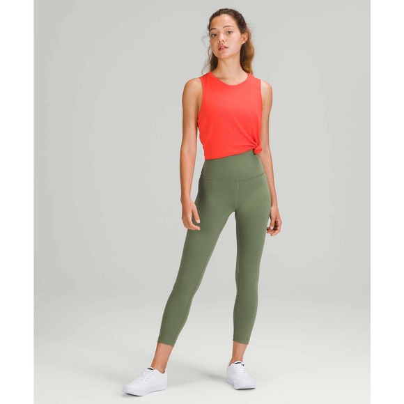 NWT Lululemon Women's Wunder Train High-Rise Tight 25" Green Twill Size 18 - Picture 2 of 9